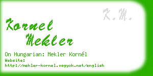 kornel mekler business card