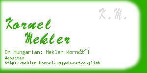 kornel mekler business card